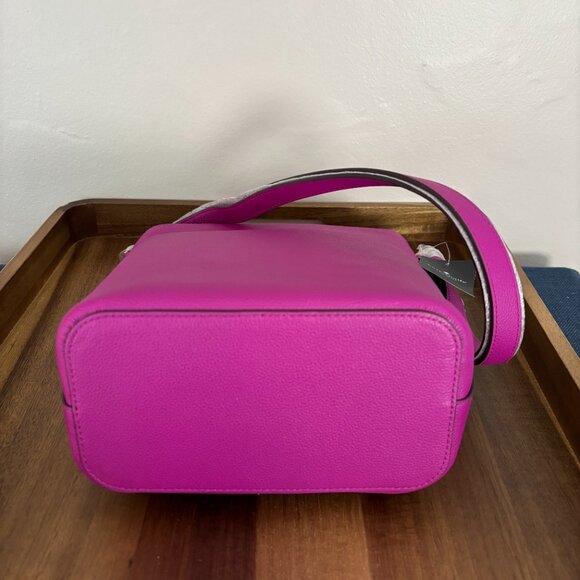 Kate Spade Elsie Baja Rose Purple Pebbled Leather Bucket Bag New - Picture 8 of 11